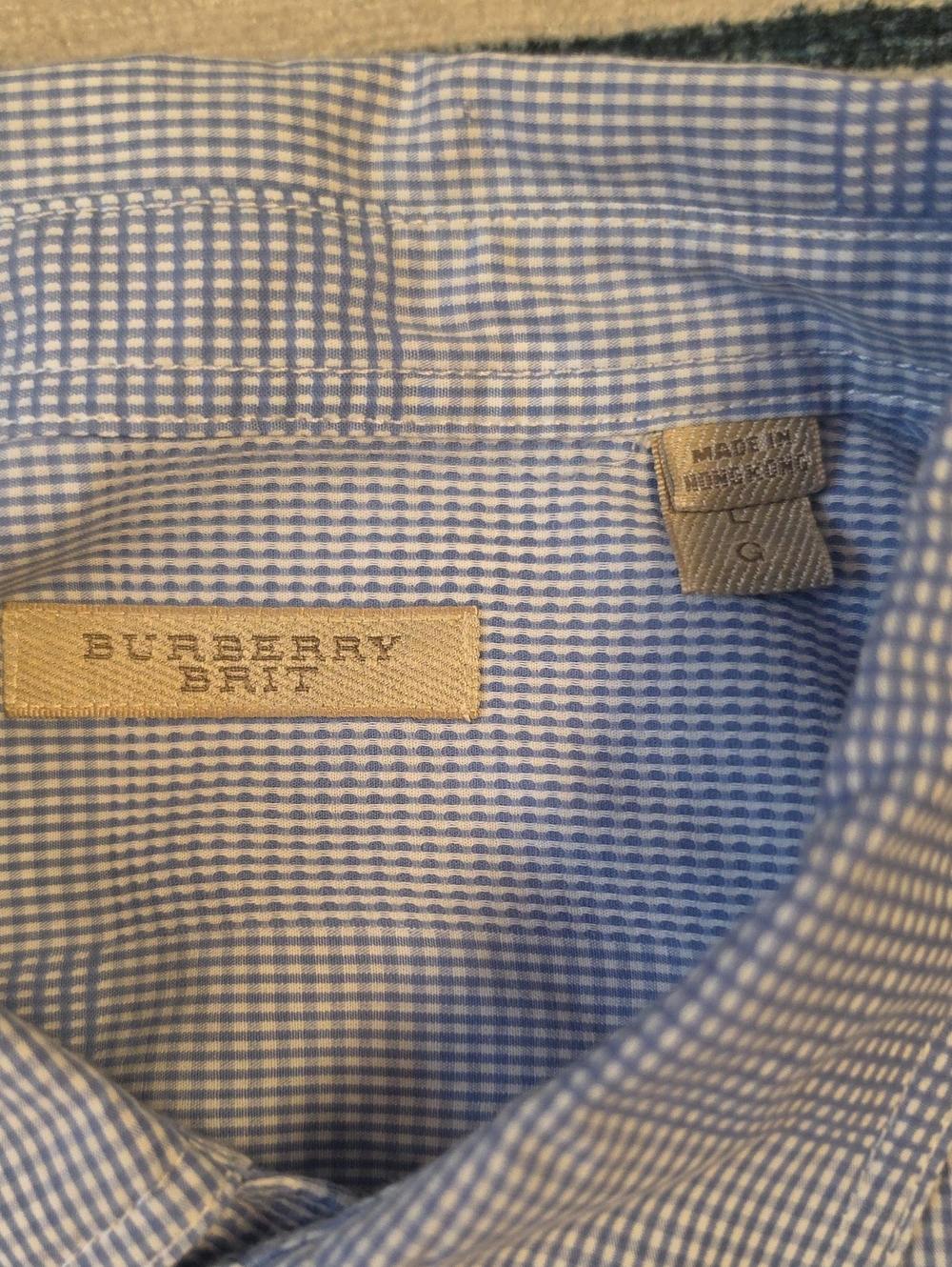 Burberry Brit Light Blue Micro-Check Dress Shirt